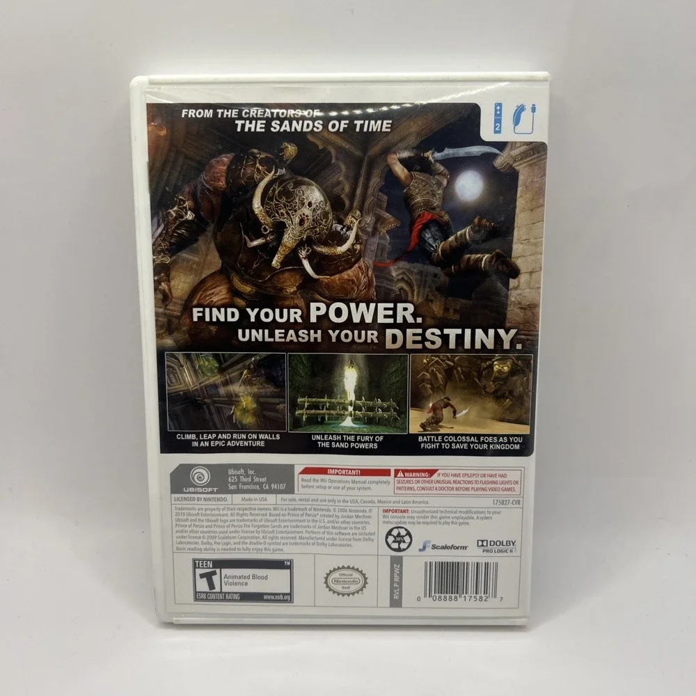 Prince of Persia: The Forgotten Sands Wii, 2010 - CIB w/ Manual & Insert Tested